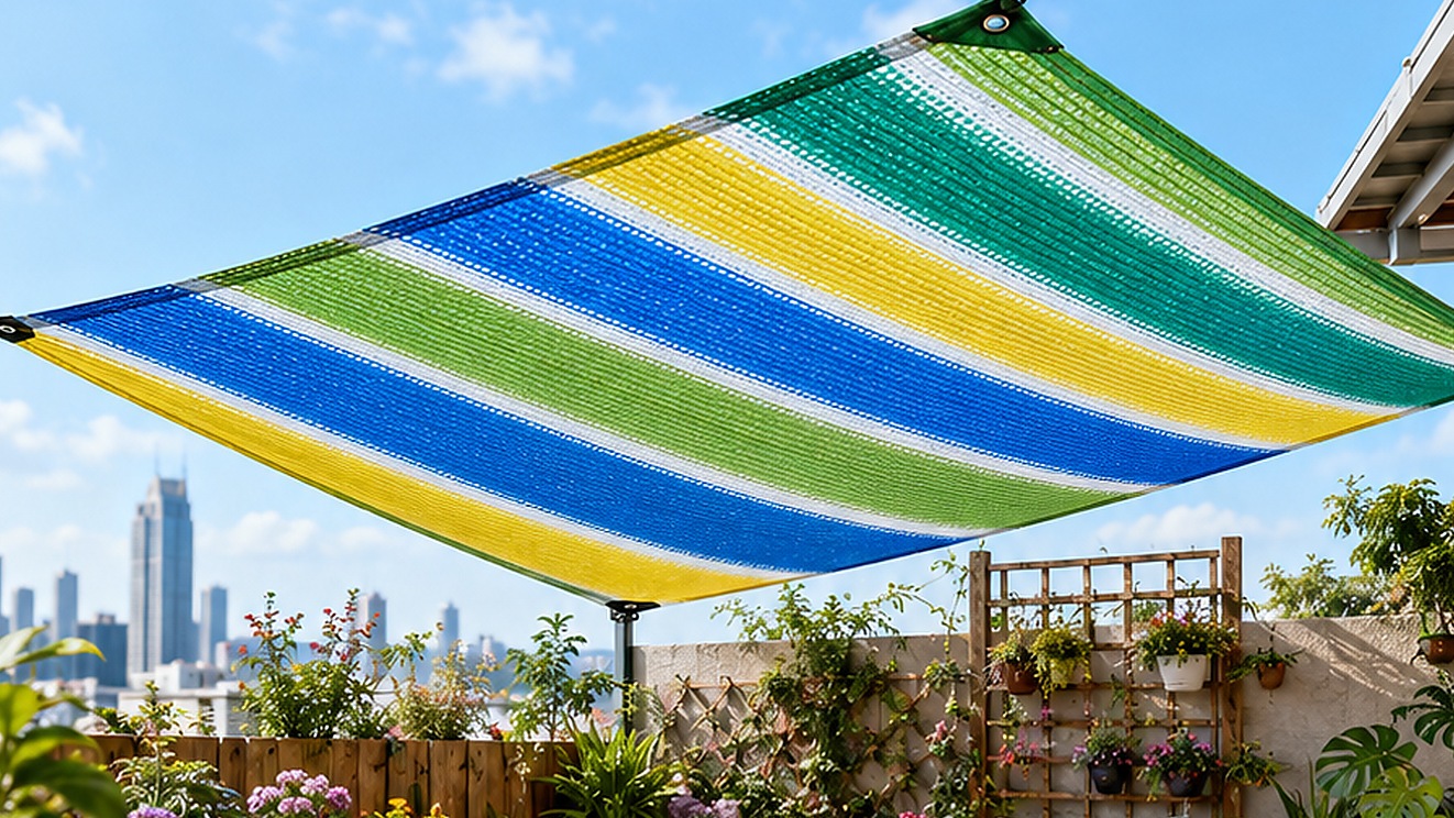 Catalog application illustration of custom colored shade net