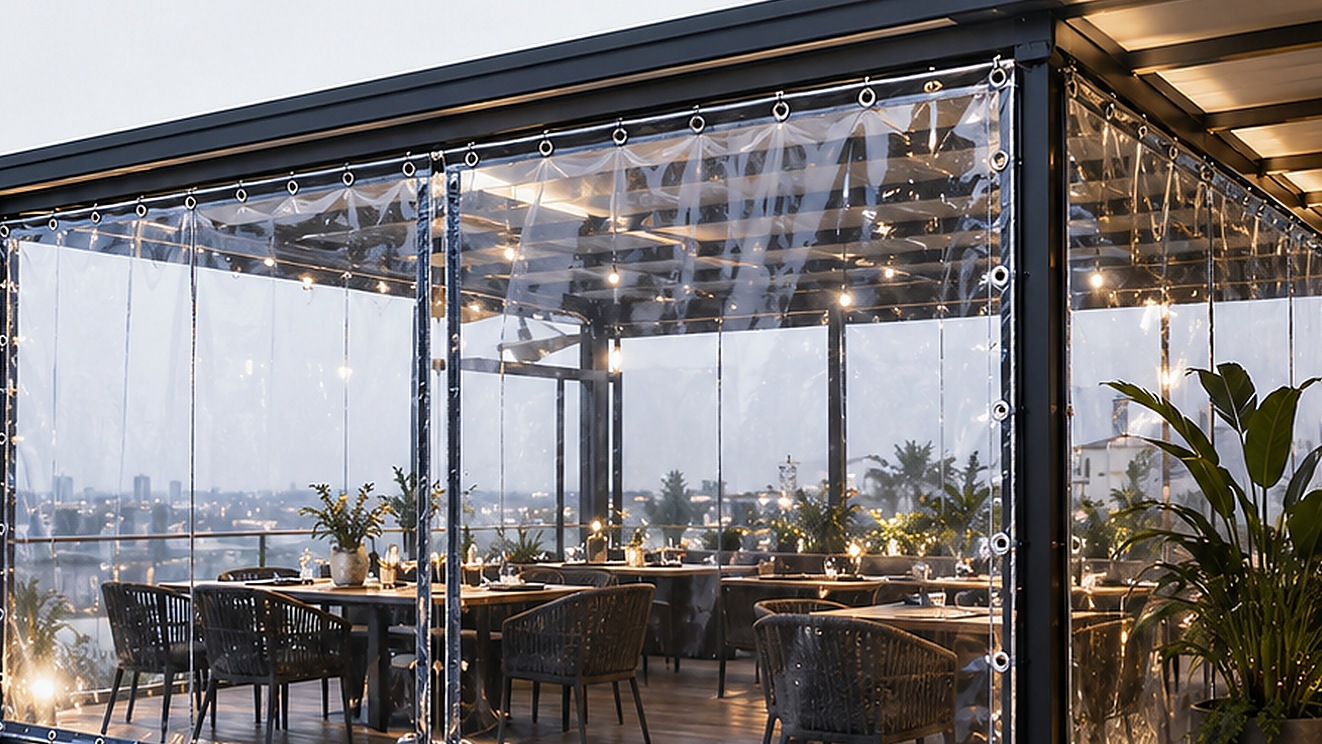 Catalog application illustration of PVC transparent rain cover